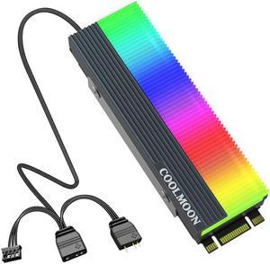 COOLMOON CM-M7S M.2 ARGB SSD Heatsink Cooler 2280 Solid State Drive Radiator Pad PC Video Graphics Card Water Cooler Radiator