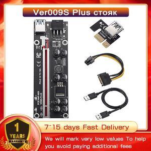 PCI-E Riser Card 60CM Ver 009s plus PCIE Riser Extension Cable PCI Express Adapter X16 Extender For GPU Graphics Card