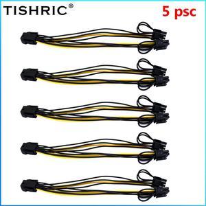 5PCS Power Supply Cable 6Pin To Dual 8pin 6+2 Pin GPU Mining Machine PCI Express Graphics PCIE Riser For Video Card