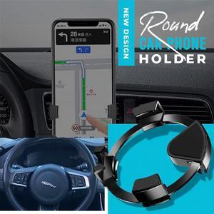 Round Gravity Car Phone Holder Aluminum Alloy Steer Wheel Air Outlet Smart Phone Stand Universal GPS Smartphone Support Bracket