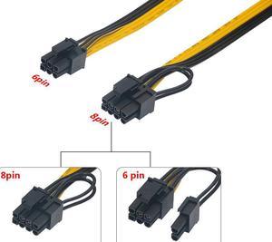 6PCS Power Supply Cable PCI-e GPU 6Pin To 8pin Graphics Video Card Female To Male PCI Extension Cord Mining Machine