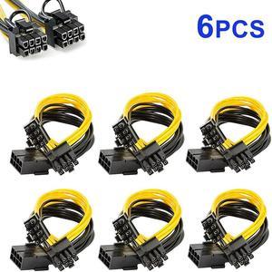 6PCS PCI-e 8 Pin Male To Dual 8 Pin (6+2) Male PCI Express Power Adapter Cable For EVGA Graphics Video Card 8 Pin GPU Splitter