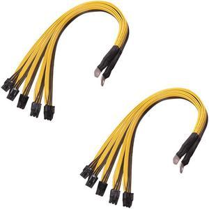 2Pcs S7 S9 to 5X PCI-E PCIe 6Pin GPU Graphics Card Splitter Power Cable BTC Miner Bitcoin S11 T9+X10 L3+A3 A841 M3 P3P3