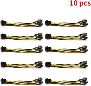 10pcs 8 Pin PCI Express to Dual PCIE 6+2 Pin Power Cable Motherboard Graphics Card PCI-E GPU Power Data Cable 21/50cm Splitter