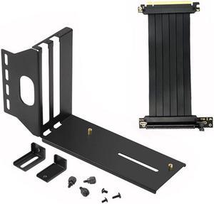 Vertical GPU Mount Graphic Card Loop Bracket 90 Degree Right Angle Holder with PCI-E 3.0 X16 Extension Cable