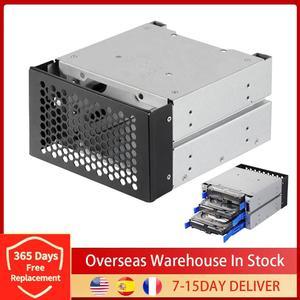 Hard Drive Cage Rack 3.5 To 5.0 Inch Three Disc Hard Disk Box Computer Storage Expansion HDD Adapter Rack Bracket For CHIA Miner