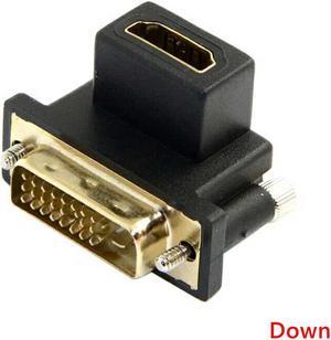 90 Degree Angle DVI Male To HDMI-Compatible Female Adapter, For Computer, HDTV. TV Industrial Machine And Graphics Card