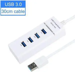 4 Ports 3.0 USB HUB Splitter High Speed Multi Splitter USB Adapter Expander Cable For Desktop PC Laptop Adapter USB HUB White