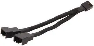 Sleeved 1-to-2 Sleeved PWM Fan Splitter Cable Black