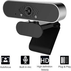 Full HD 1080p Webcam, Webcam with Microphone PC Streaming Computer Web Cam for Pc Laptop Desktop Rotation Webcam with Microphone Web Camera Highly Compatible