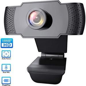 1080P Webcam with Microphone, 1080P HD Streaming USB Computer Webcam [Plug and Play] [30fps] for PC Video Conferencing/Calling/Gaming, Laptop/Desktop Mac, Skype/YouTube/Zoom/Facetime