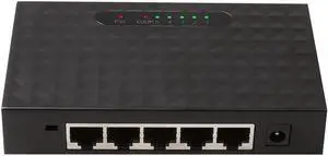 5-Port Gigabit Network Ethernet Switch 10/100/1000Mbps RJ45 Ports (Auto MDI/MDIX) Plug and Play Power Saving Desktop Switch