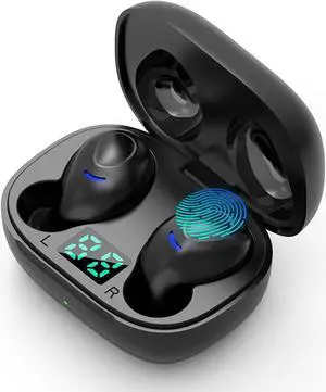 Ture Wireless Earbuds, Bluetooth Headphones in Ear, CVC 8.0 Noise Cancelling, IPX7 Waterproof, 36H Playtimes Wireless Headphones with Mic and Mini Portable Digital Display Charging Case eokCXOY