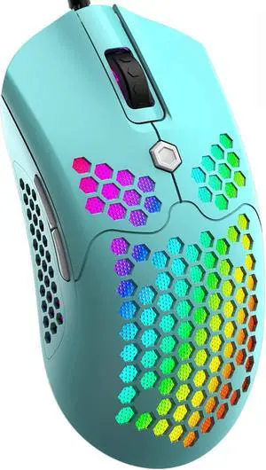 Wired Lightweight Gaming Mouse,26 RGB Backlit Mice with 7 Buttons Programmable Driver,PAW3325 12000DPI Mice,Ultralight Shell Ultraweave Cable Mouse for PC Gamers and Xbox and PS4 Users