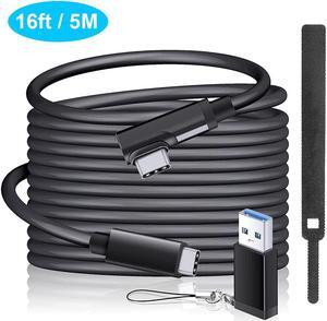 for Oculus Quest 2 Link Cable, 16ft/5M VR Headset Cable for Oculus Quest 2 / Quest 1, USB 3.0 Type C to USB Type C, Compatible for Oculus Quest 2/1 Data Transfer Charging Cord for Gaming PC (Black-5M)