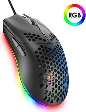 Lightweight Gaming Mouse,26 Kinds RGB Backlit Mice, PixArt 3325 12000 DPI Mouse,Ultralight Shell Ultraweave Cable Mouse and Anti-Key Can Be Set for PC Gamers and Xbox and PS4 Users