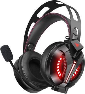 Gaming Headset Xbox One Headset with Surround Sound Stereo, PS4 Headset with Mic & LED Light, Compatible with PC, Laptop, PS4, Xbox One Controller(Adapter Not Included), Nintendo Switch, Mac