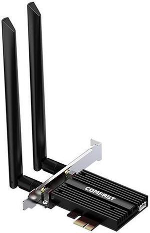 3000Mbps AX200 WiFi 6 PCIe WiFi Card AX3000Mbps WiFi Network Card 802.11AX Dual Band 2.4G/5G, Bluetooth 5.0 WiFi Adapter with External Antennas Support Windows 10 64-bit