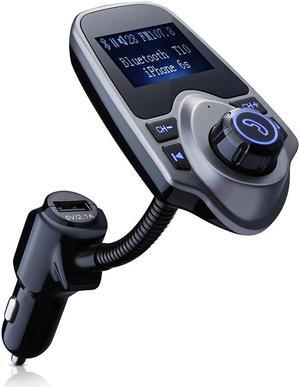 Wireless Bluetooth Handsfree Car Kit/Adapter FM Transmitter/Calling/MP3 Player With 1.44 Inches Screen Supports Display Car Battery Voltage, Song Names