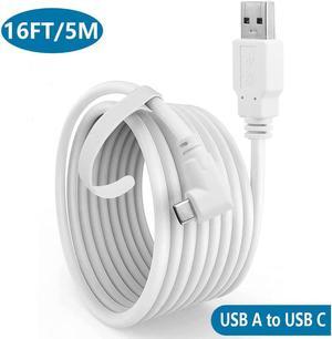 16Ft/5M USB 3.0 to USB C Cable for Quest 2, VR Link Charging Cable Power Cord to PC for Oculus Meta Quest 2/1 VR Headset Gaming PC Steam VR USB A to USB C High Speed 5Gbps Data Transfer Charger Cord