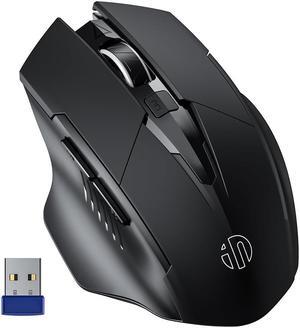 RF Wireless Mouse, Silent Mouse, 700mAh Large Ergonomic Rechargeable 2.4G Mouse Optical PC Laptop Cordless Mice with USB Nano Receiver, for Windows Computer Office, Black