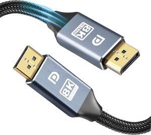 DisplayPort Cable, DP 1.4 Cable 10ft/3M , Support 8K @60Hz, 4K @144Hz, 2K @165Hz, HBR3, HDR, DSC, FreeSync & G-Sync, 8K DP to DP Cable 32.6Gbps Nylon Braided for PC, TV, Gaming Graphics Card/Monitor DisplayPort Cable, DP 1.4 Cable 10ft/3M , Support 8K @60Hz, 4K @144Hz, 2K @165Hz, HBR3, HDR, DSC, FreeSync & G-Sync, 8K DP to DP Cable 32.6Gbps Nylon Braided for PC, TV, Gaming Graphics Card/Monitor