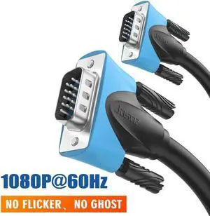 3FT/6FT/10FT/15FT/30FT VGA Cable VGA Male to Male Cable 1920x1200 Cable 15 Pin Cord Wire Braided Shielding for Computer Monitor Projector VGA Cable ideal for Gaming Office (3.3ft)