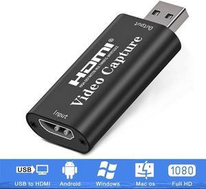 4K HDMI Video Capture Card, Card Game Capture Card Audio Capture Adapter HDMI to USB 2.0 Record Capture Device for Streaming, Live Broadcasting, Video Conference, Teaching, Gaming(Black)