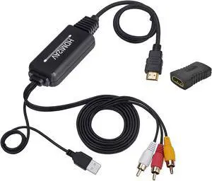 HDMI to RCA Cable, HDMI to RCA Converter Adapter Cable, 1080P HDMI to AV 3RCA CVBs Composite Video Audio Supports for Amazon Fire Stick, Roku, Chromecast, PC, Laptop, Xbox, HDTV, DVD