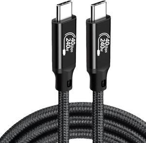 40Gbps USB C to USB C Cable 48V/5A 240W Charging Support 8K 60Hz HD Display,USB4 Braided Cable for Thunderbolt 4/3, Compatible with External SSD,eGpu,USB-C Docking Station,etc (Male to Male, 1.6FT)