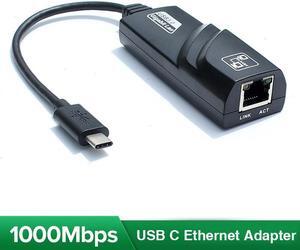 Plug & Play USB C to Ethernet Adapter Laptop PC Gigabit Ethernet LAN Network Adapter (Type-C to Gigabit Ethernet, Ethernet to USB, Ethernet Adapter for Laptop) Supporting 10/100/1000Mbps