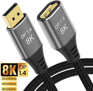 8K DisplayPort 1.4 Extension Cable 3.3Feet, DP to DP(Male to Female) Extension Cable,Male to Female,Supports 8K@60Hz,4K@144Hz High Speed 32.4Gbps HDCP 3D For Laptop/PC/Gaming Monitor/TV