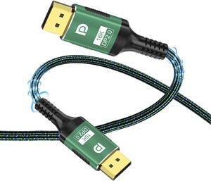 8K DisplayPort 2.0 Cable 3.3ft, 16K DP Cable 2.0 (16K@60Hz 8K@120Hz 4K@240Hz 165Hz 144Hz) Gaming Monitor Cable DP Male to DP Male GSync/FreeSync 80Gbps HDR10 ARC HDCP Supported for PC TV