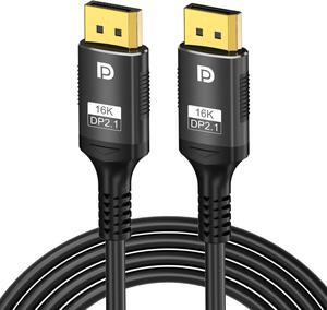 16K Displayport Cable 2.1 3.3ft, 80Gbps Display Port 2.1 Cable Support 16K@30Hz 8K@120Hz/60Hz 4K@240Hz HDR,HDCP, DSC 1.2a, Dp to Dp Cable for FreeSync/G-Sync/Gaming Monitor/Graphics Card