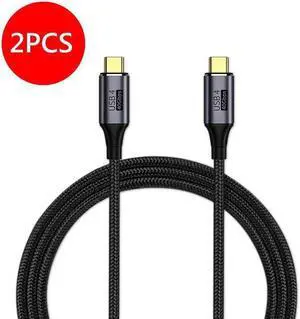 USB4 Cable 40Gbps,100W Fast Charging,Compatible with Thunderbolt 4 3 and Type-c,8K @60Hz,for USB C Laptop, Smartphone, External SSD,eGPU,Docking Station,1Ft (2 Pack)
