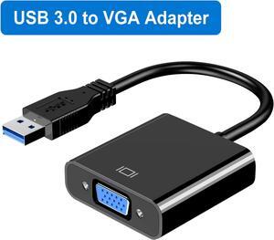 USB to VGA Adapter for Monitor MacBook, VGA to USB 3.0/2.0 Converter 1080P Multi-Display Video Cable for Laptop Desktop PC to Monitors, Projector, TV. (Not Support Chromebook)