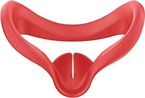 VR Face Silicone Cover Mask & Face Pad Compatible for Oculus Quest 2 Face Cushion Cover Sweatproof, Light Blocking,Washable (Red)