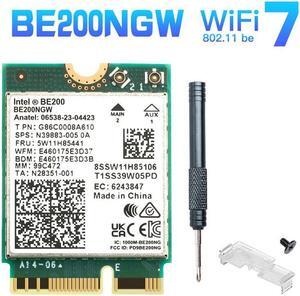 WiFi 7 BE200 BE200NGW M.2 WiFi Card 802.11BE Tri-Band 2.4GHz 5GHz 6GHz NGFF WiFi 7 Wireless Network Laptop New WiFi 7 Bluetooth 5.4 Adapter for PC Windows 11/10