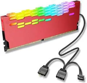 COOLMOON Memory Heatsink Heat Sink Memory Cooling Vest Heat Sink Aura Sync ARGB Flashing Heat Sink for PC Desktop PC
