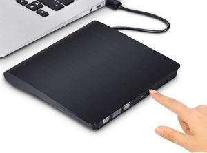External CD/DVD Drive for Laptop Desktop PC, USB 3.0 Ultra-Slim Portable CD DVD Burner Writer Compatible with Mac MacBook Pro/Air iMac Desktop Windows 7/8/10/XP/Vista (Black)