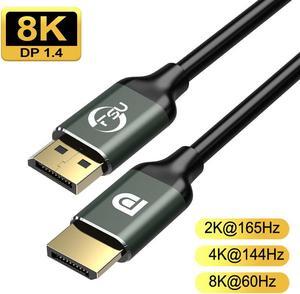 8K DisplayPort 1.4 Cable 6.6ft/2M, DisplayPort to DisplayPort Ultra High-Speed Gaming DP 1.4 Cable 8K @60Hz Male to Male 4K@144Hz 2K@165Hz HBR3 HDR FreeSync G-Sync Deep Color VESA Compliant