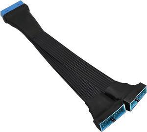 GINTOOYUN USB 3.0 Header Extension Cable, 19/20 Pin 1 to 2 Y Splitter Internal Extension Adapter DIY(5.9 inch)