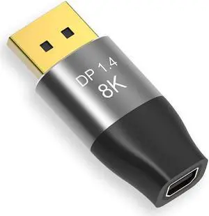 Mini DP to DisplayPort 8K Converter 8K(7680x4320)@60Hz 4K@144Hz DisplayPort 1.4 Bi-Directional Transmission DisplayPort Male to Mini DisplayPort Female 8K Adapter