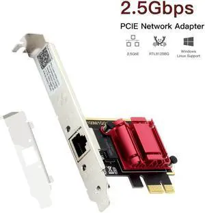 2.5 Gigabit Ethernet PCI Express PCI-E Network Card 10/100/1000/2500Mbps RJ45 LAN Adapter Converter for Desktop Windows 10/11 Linux