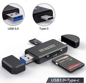 SD Card Reader, 3-in-1 USB 3.0/USB Card Reader - SD, Micro SD, SDXC, SDHC, Micro SDHC, Micro SDXC Memory Card Reader for MacBook PC Tablets Smartphones with OTG Function
