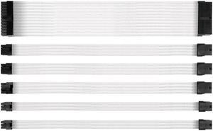 Power Supply Sleeved Cable /24pin ATX /4+4pin EPS /8-pin PCI-E /6pin PCI-E PSU Extension Cable Kit 30cm Length with Combs, White