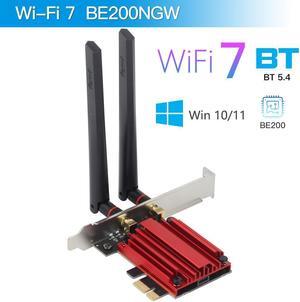 AX5400 PCIe WiFi 7 WiFi Card for Desktop PC Bluetooth 5.4 WPA3 802.11be AX Tri Band Wireless Adapter with MU-MIMO Ultra-Low Latency Supports Windows 11,10 (Not Support for AMD Motherboard)