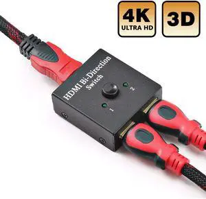 HDMI Switch Bi-direction 4K HDMI Splitter 2 x 1/1 x 2 No External Power Required 2 Ports HDMI Switcher Supports Ultra HD 4K 3D 1080P for PS4 Xbox Fire Stick Roku