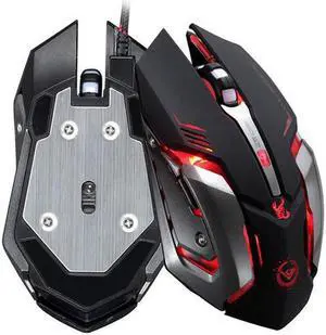 K8 Gaming Mouse Ajustable 3200DPI 6 Buttons Optical Macro Programming USB Game Mouse Gamer 4 Color Breathing Variable Lights Black