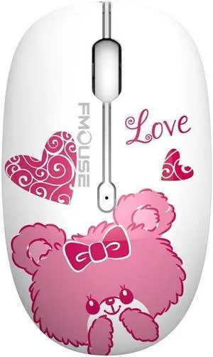 Wireless Mouse USB Optical Mini Computer Silent Mouse for Mac/Notebook/Laptop(Bear)